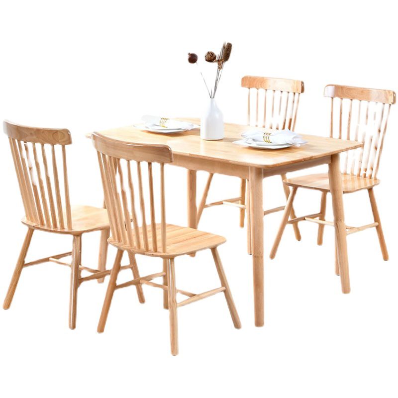 Contemporary Solid Wood Standard Dining Set Rectangle Kitchen Dining Set with 4 Legs Table Clearhalo 'Dining Room Sets' 'Dining Tables & Seating' 'dining_room_set' 'furn' 'furn_dining_room_set' 'Furniture' 'furniture_dining_room_set' 'Kitchen & Dining Furniture' 'kitchen&dining_furn' 'kitchen' 1200x1200_8969c19b-581d-46a0-a64c-6811e3e43e67