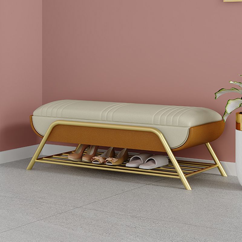 Glam Cushioned Seating Bench Rectangle Shoe Storage Entryway and Bedroom Bench Clearhalo 'Benches' 'Chairs & Seating' 'furn' 'furn_benches' 'Furniture' 'Living Room Furniture' 1200x1200_896b2d8e-a4e3-4f79-8fcf-919784b0fb3c