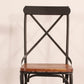 Industrial Cross Back Side Chair Metal Dining Armless Indoor Chair