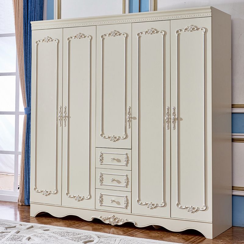 French Country Wardrobe Cabinet with Shelves Wood Wardrobe Closet