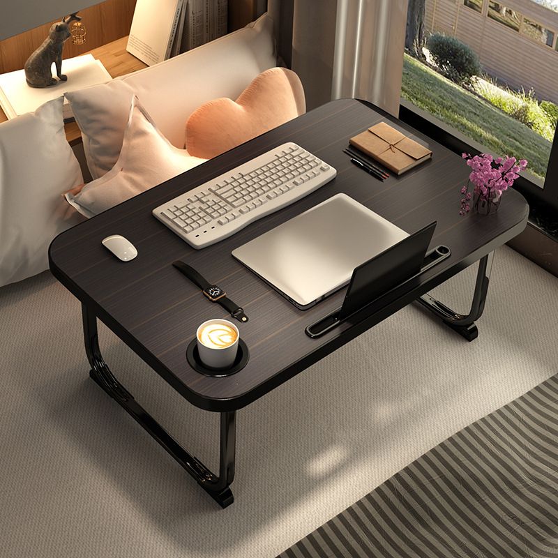 Pliage de bureau d'écriture rectangle des bureaux de tâche de tâches avec 2 lames en naturel / noir / blanc