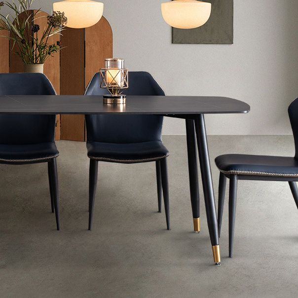 Metal Modern Rectangular Dining Table Sintered Stone Table for Kitchen and Dining Room Clearhalo ' dining_table' 'Dining Tables & Seating' 'Dining Tables' 'furn' 'furn_dining_table' 'Furniture' 'furniture_dining_table' 'Kitchen & Dining Furniture' 'kitchen&dining_furn' 'kitchen' 'kitchen_dining_table' 1200x1200_896fa848-c9a3-45bb-8199-c40e30dd897e
