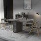 Modern Sintered Stone Dining Table Oval Drop-Leaf 59" Dining Table with Gold Frame Clearhalo ' dining_table' 'Dining Tables & Seating' 'Dining Tables' 'furn' 'furn_dining_table' 'Furniture' 'furniture_dining_table' 'Kitchen & Dining Furniture' 'kitchen&dining_furn' 'kitchen' 'kitchen_dining_table' 1200x1200_896fdb2e-4e6e-4808-a181-23cc57d64f4c