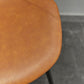 Modern Faux Leather Counter Stool Low Back Barstool with Metal Legs