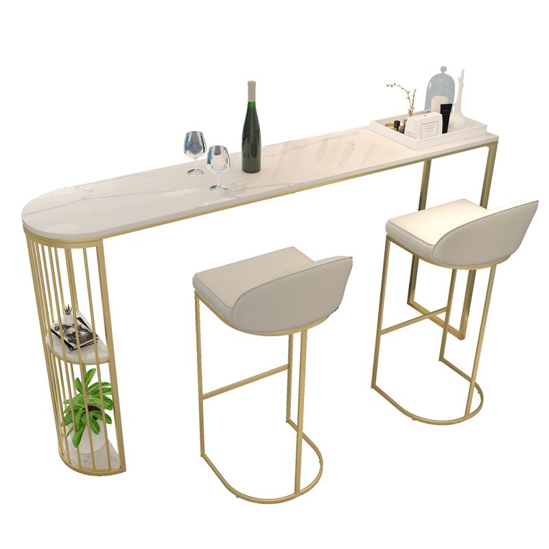 Stone Bar Dining Table Modern Oval Bar Table with Sled Base for Dining Room Clearhalo 'Bar Furniture' 'Bar Tables' 'bar_tables' 'furn' 'furn_bar_tables' 'Furniture' 'furniture_bar_tables' 'Kitchen & Dining Furniture' 1200x1200_89709631-63a9-449c-8a43-8c91ab8bb451