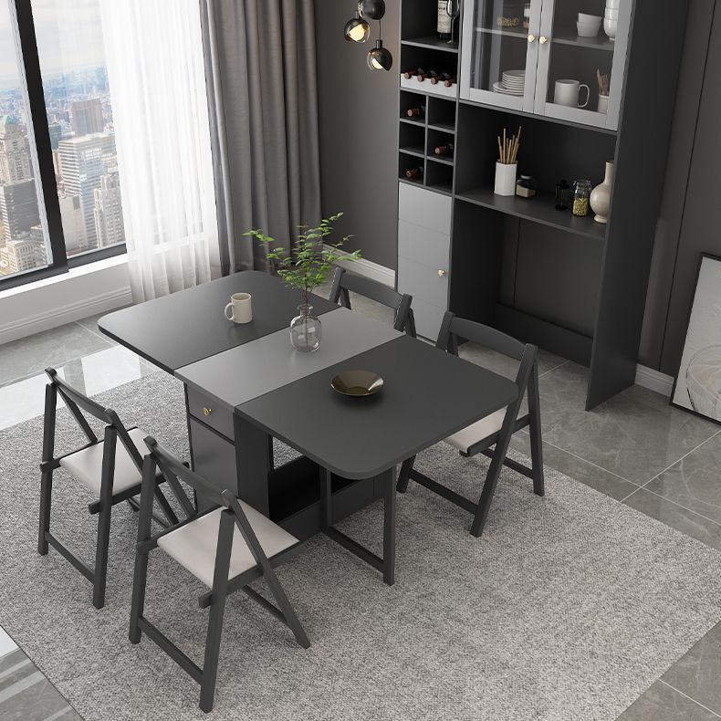 Mid-Century Modern Rectangle Dining Table Drop-Leaf Table with Solid Wood Base,59"L x 29.1"H Clearhalo ' dining_table' 'Dining Tables & Seating' 'Dining Tables' 'furn' 'furn_dining_table' 'Furniture' 'furniture_dining_table' 'Kitchen & Dining Furniture' 'kitchen&dining_furn' 'kitchen' 'kitchen_dining_table' 1200x1200_8970bc97-838a-48f8-b5be-65a3646b3ab6