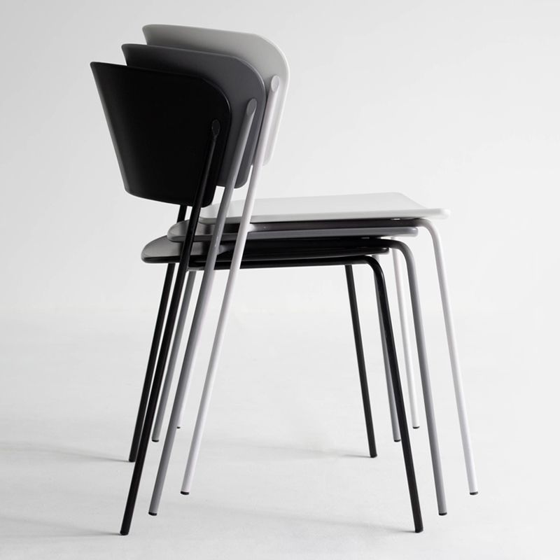 Industrial Design Open Back Dining Side Chair Stacking Plastic Dining Chair Clearhalo ' kitchen&dining_furn' 'Dining Chairs' 'Dining Tables & Seating' 'dining_chair' 'furn' 'furn_dining_chair' 'Furniture' 'furniture_dining_chair' 'Kitchen & Dining Furniture' 'kitchen' 1200x1200_89720e6e-500c-4964-ad4a-f41c42e6c320