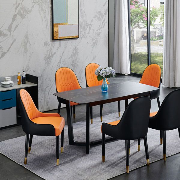 Glam Wood Dining Arm Chairs Leather Dining Chairs for Home Use (Set of 2) Clearhalo ' kitchen&dining_furn' 'Dining Chairs' 'Dining Tables & Seating' 'dining_chair' 'furn' 'furn_dining_chair' 'Furniture' 'furniture_dining_chair' 'Kitchen & Dining Furniture' 'kitchen' 1200x1200_89738dfd-cfcb-45e9-a553-a130e04b2969