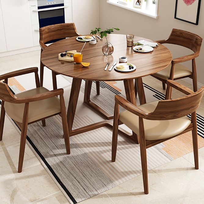 Modern Solid Wood Dining Room Set with Round Table Home Dining Table Furniture Clearhalo 'Dining Room Sets' 'Dining Tables & Seating' 'dining_room_set' 'furn' 'furn_dining_room_set' 'Furniture' 'furniture_dining_room_set' 'Kitchen & Dining Furniture' 'kitchen&dining_furn' 'kitchen' 1200x1200_8973e040-641b-495c-8dd6-3cf1c8dce9d8