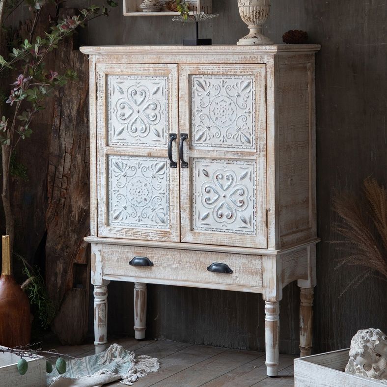 Industrial Rectangle Accent Cabinet Distressed Finish Fretwork Accent Cabinet Clearhalo 'Cabinets & Chests' 'cabinets_chests' 'furn' 'furn_cabinets_chests' 'Furniture' 'Living Room Furniture' 1200x1200_89767193-2c74-44ff-bf16-c1d2a3f098c0