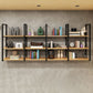 Metal and Wooden Shelf Bookcase Modern Wall Mounted Natural Bookshelf for Study Room