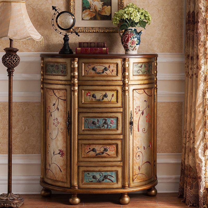 Industrial Bombe Accent Cabinet with Drawers and 2 Doors in Solid Wood Clearhalo 'Cabinets & Chests' 'cabinets_chests' 'furn' 'furn_cabinets_chests' 'Furniture' 'Living Room Furniture' 1200x1200_89797dce-c41d-4db4-b412-4db68d16e891