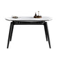 Modern Wood Base Dining Table Round Extendable 4 Legs Dining Table