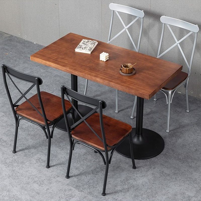 Industriële kienden achterzijde stoel stoel metalen armloze eetkamerstoel voor brasserie