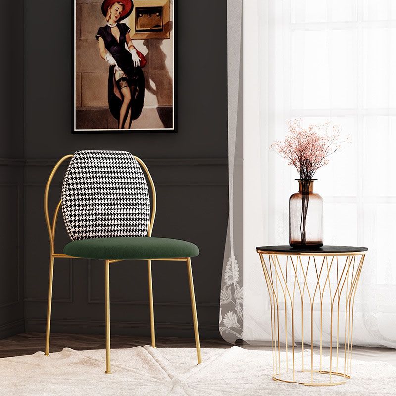 Glam Style Dining Chairs Kitchen Dining Armless Chair with Metal Legs Clearhalo ' kitchen&dining_furn' 'Dining Chairs' 'Dining Tables & Seating' 'dining_chair' 'furn' 'furn_dining_chair' 'Furniture' 'furniture_dining_chair' 'Kitchen & Dining Furniture' 'kitchen' 1200x1200_897b7ae5-1260-4db7-b45d-3976165b500f