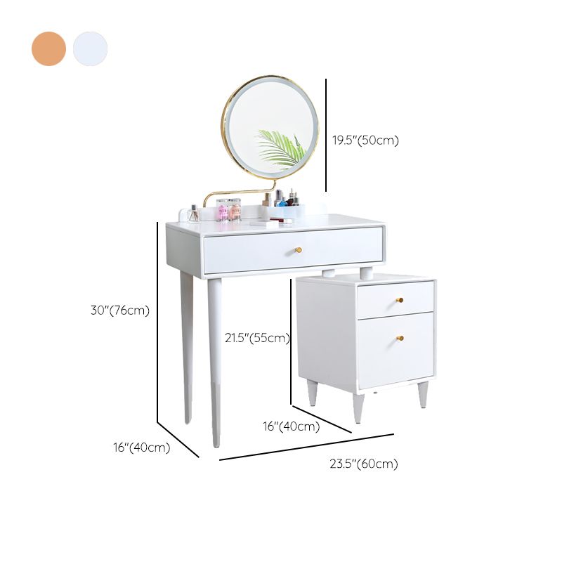 Tocador contemporáneo dormitorio de cerezo espejo iluminado tocador de maquillaje de pie