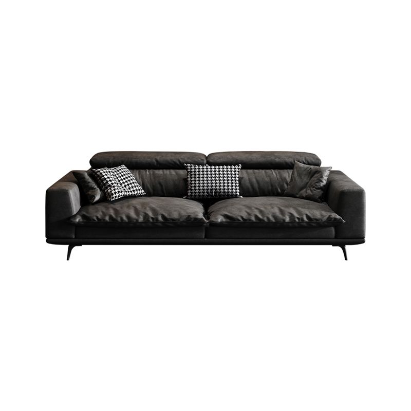 Waterproof Square Arm Sectionals 27.56"High Cushion Back Sofa,Black Clearhalo 'furn' 'furn_sectionals' 'Furniture' 'furniture_sectionals' 'Living Room Furniture' 'Sectionals' 1200x1200_897d1153-5e26-48a5-bc52-b66710e8d9ac