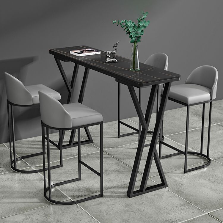 Stone Top Bar Table 42-inch Height Industrial Style Bistro Table for Restaurant Clearhalo 'Bar Furniture' 'Bar Tables' 'bar_tables' 'Furniture' 'furniture_bar_tables' 'Kitchen & Dining Furniture' 'kitchen&dining_furn' 'kitchen' 1200x1200_897d5297-7403-46ef-bde4-ab01d5a47df0