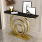 31.5" Tall Modern Console Table 1-shelf Stone Accent Table for Hall