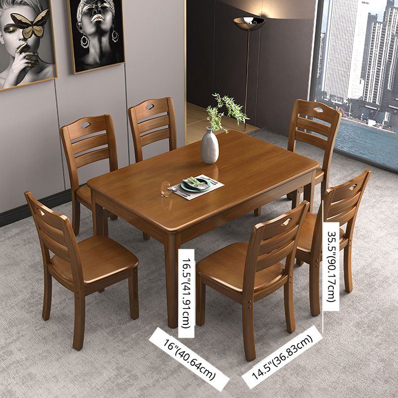 Minimalist Dining Room Set Rectangular Solid Wood Dining Table with Four-leg Clearhalo 'Dining Room Sets' 'Dining Tables & Seating' 'dining_room_set' 'furn' 'furn_dining_room_set' 'Furniture' 'furniture_dining_room_set' 'Kitchen & Dining Furniture' 'kitchen&dining_furn' 'kitchen' 1200x1200_897dcc2c-66d1-4f79-b0da-fc41206c97fd