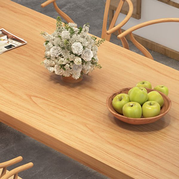 Dinettetafel in Simplicity-stijl Rechthoek massief houten eettafel in naturel