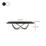 Industrial Sintered Stone Table Rectangle Table with Metal Legs for Kitchen Clearhalo 'Dining Tables & Seating' 'Dining Tables' 'dining_table' 'furn' 'furn_dining_table' 'Furniture' 'Kitchen & Dining Furniture' 1200x1200_897ea3a0-9a37-43b8-9dc3-11200146b97b