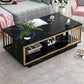 Modern Metal Marble Coffee Table Rectangle Cocktail Table with Shelf Clearhalo 'Coffee & Accent Tables' 'Coffee Tables' 'coffee_tables' 'furn' 'furn_coffee_tables' 'Furniture' 'furniture_coffee_tables' 'Living Room Furniture' 1200x1200_8980237a-bb84-479f-a94f-eca9fe96f0cb