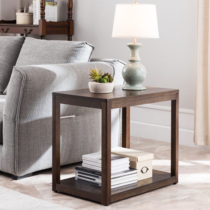 Ashwood Double Tier End Table Contemporary Rectangular Side Table for Living Room Clearhalo 'Coffee & Accent Tables' 'End & Side Tables' 'end_side_table' 'end_side_tables' 'furn' 'furn_end_side_tables' 'Furniture' 'furniture_end_side_table' 'Living Room Furniture' 1200x1200_89803e45-ea62-4a4b-a546-521815ddc890