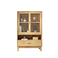 Mobile contemporaneo cabinet laterale naturale con vetro
