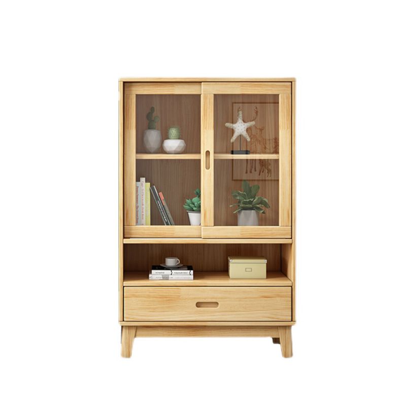 Mobile contemporaneo cabinet laterale naturale con vetro