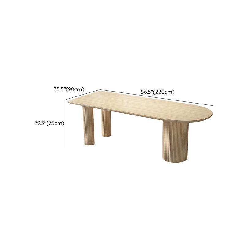 Contemporary Free Form Dining Table Solid Wood Dining Table for Dining Room Clearhalo 'Dining Tables & Seating' 'Dining Tables' 'dining_table' 'furn' 'furn_dining_table' 'Furniture' 'Kitchen & Dining Furniture' 1200x1200_8980de47-2c07-47f4-bbba-388e64daa0c8