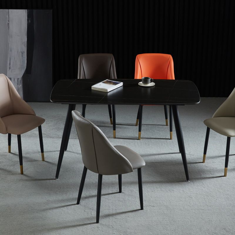 Scandinavian PU Leather Restaurant Side Chair Matte Finish Parsons Dining Chair (Set of 4) Clearhalo ' kitchen&dining_furn' 'Dining Chairs' 'Dining Tables & Seating' 'dining_chair' 'furn' 'furn_dining_chair' 'Furniture' 'furniture_dining_chair' 'Kitchen & Dining Furniture' 'kitchen' 1200x1200_8981bd5a-e377-4d38-9fe4-4ffa3f3f3aaf