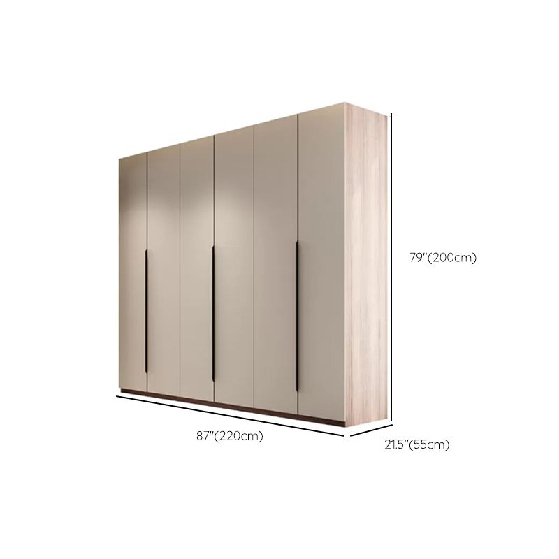 Hinged Storage Cabinet Modern Wardrobe Armoire with Garment Rod Clearhalo 'Armoires & Wardrobes' 'armoires_wardrobes' 'Bedroom Furniture' 'furn' 'furn_armoires_wardrobes' 'Furniture' 1200x1200_89825718-a202-4662-92eb-eac3addeff3d