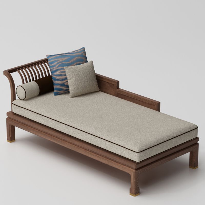 Farmhouse Wood Cushioned Chaise Lounge Ash and Walnut Left-Arm Floor Chair with Pillow Clearhalo 'Chairs & Seating' 'Chaise Lounge' 'chaise_lounge' 'furn' 'furn_chaise_lounge' 'Furniture' 'Living Room Furniture' 1200x1200_8982822f-17e3-4fed-9a57-f695b56a6e28