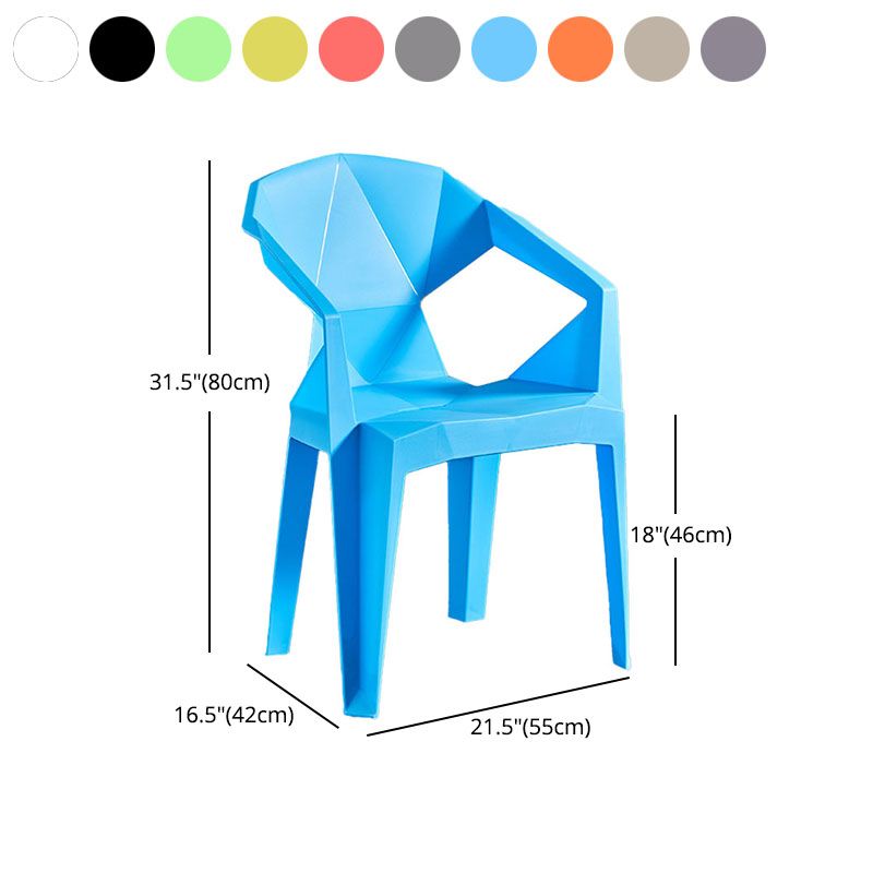 Contemporary Stackable Plastic Chair Slat Back Kitchen Arm Chair Clearhalo 'Dining Chairs' 'Dining Tables & Seating' 'dining_chair' 'Furniture' 'furniture_dining_chair' 'Kitchen & Dining Furniture' 1200x1200_89838dff-6d83-478c-9145-ed6adc1b7e35
