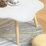 Modern Wooden Free Form Coffee Table with 4 Natural Wooden Legs