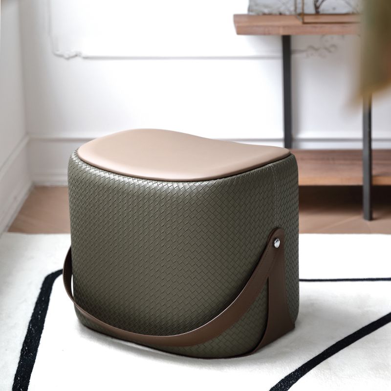 Contemporary Faux Leather Upholstered Ottoman Rectangle Standard Clearhalo 'furn' 'furn_ottomans_poufs' 'Furniture' 'Living Room Furniture' 'Ottomans & Poufs' 'ottomans_poufs' 1200x1200_89855650-6a5e-413d-8523-dd274321dd69