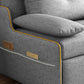 STOCK FUTON in futon e materasso in tessuto moderno grigio con cuscini