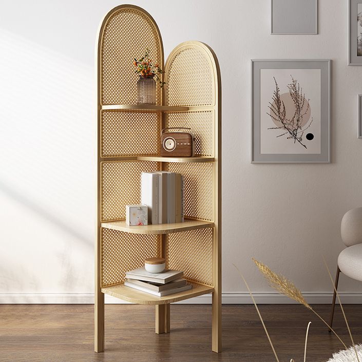 Contemporary Wooden Bookshelf Corner 4 Shelves Closed Back Bookcase Clearhalo 'Bookcases' 'furn' 'furn_bookcases' 'Furniture' 'Office Furniture' 1200x1200_8985adbf-57b8-48a1-bffa-5e53313b116d