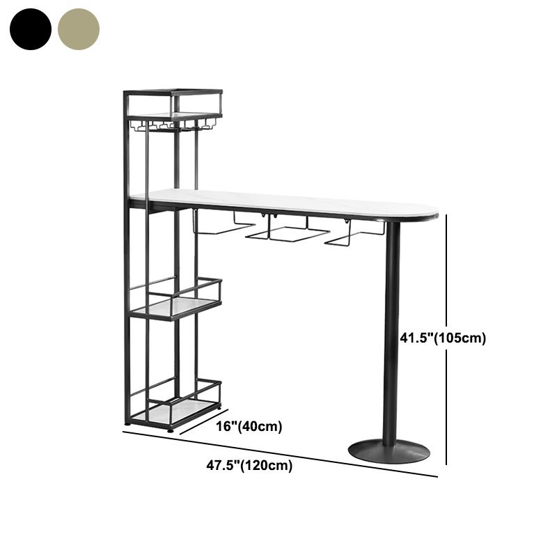 Contemporary Stone Bar Table Set 1/3 Pcs Metal Base Bar Table with Adjustable Stools Clearhalo 'Bar Furniture' 'furn' 'furn_home_bar_bar_sets' 'Furniture' 'Home Bars & Bar Sets' 'home_bar_bar_sets' 'Kitchen & Dining Furniture' 1200x1200_8985c71f-9d96-4895-9daa-67ed7f6621bf