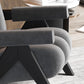 Wood Frame Accent ArmChair Sewn Pillow Back Sled Chair in Gray Clearhalo 'Accent Chairs' 'accent_chairs' 'Chairs & Seating' 'furn' 'furn_accent_chairs' 'Furniture' 'Living Room Furniture' 1200x1200_8985e93a-6a69-4b91-b190-b03ca183b403