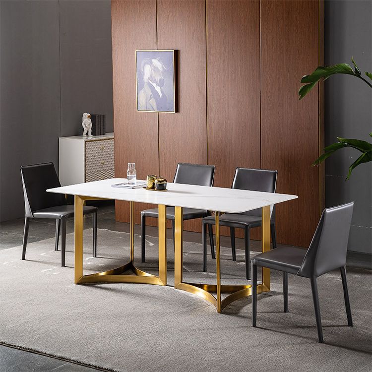 Glam weiß gesinterte Stein Esstisch Set 1