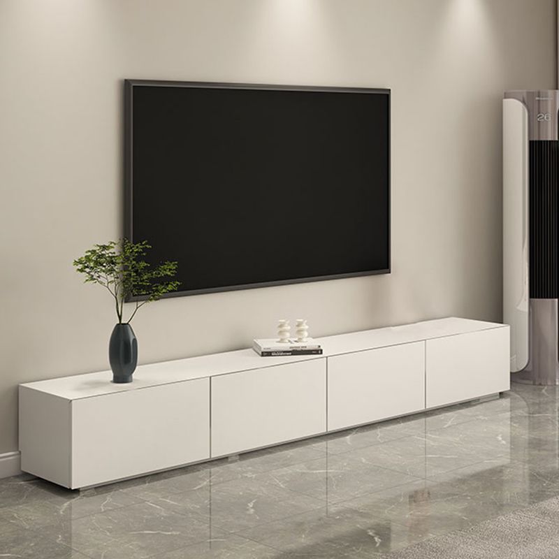 White Engineered Wood Media Console Contemporary TV Stand Console Clearhalo 'furn' 'furn_tv_stands_entertainment_centers' 'Furniture' 'Living Room Furniture' 'TV Stands & Entertainment Centers' 'TV Stands & Media Storage Furniture' 'tv_stands_entertainment_centers' 1200x1200_898857ed-8d1e-4745-aff2-7c4deab1a00a