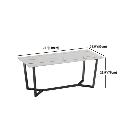 Modern Rectangle Stone Table Set 1/2/7 Pieces Dining Set for Kitchen Clearhalo 'Dining Room Sets' 'Dining Tables & Seating' 'dining_room_set' 'furn' 'furn_dining_room_set' 'Furniture' 'Kitchen & Dining Furniture' 1200x1200_89887bbf-1380-4a66-8d74-6ac32654daf9