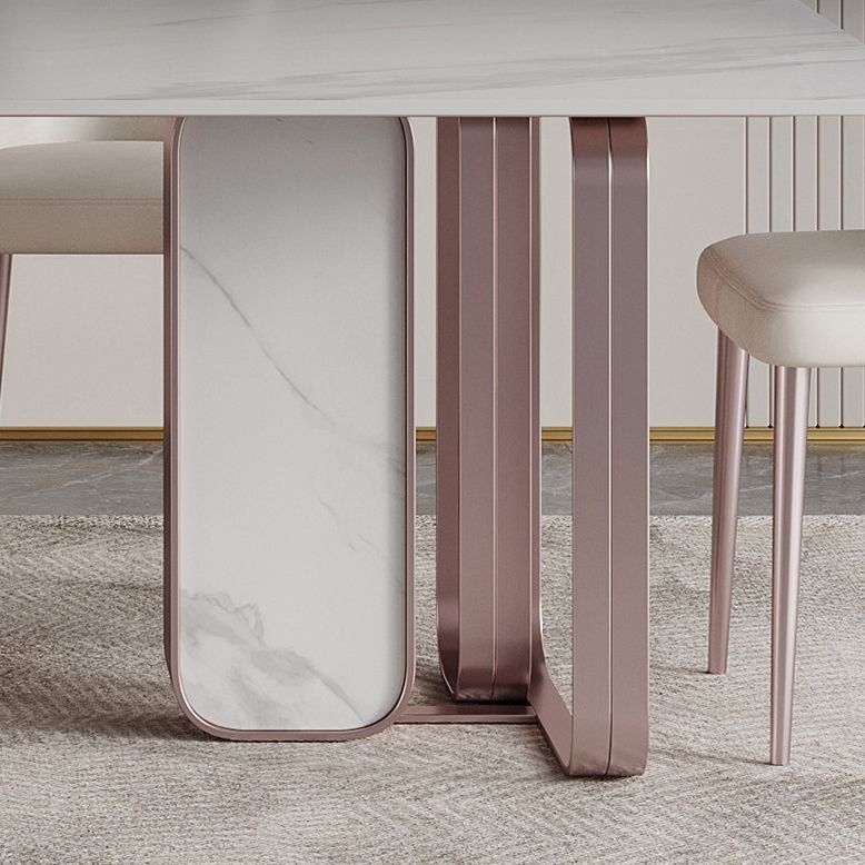 Luxury Sintered Stone Dining Set 1/2/5/6/7 Pieces Rectangle Dining Table with Chairs Clearhalo 'Dining Room Sets' 'Dining Tables & Seating' 'dining_room_set' 'furn' 'furn_dining_room_set' 'Furniture' 'furniture_dining_room_set' 'Kitchen & Dining Furniture' 1200x1200_8989c3e0-5b12-4554-9f03-0624d654bad1