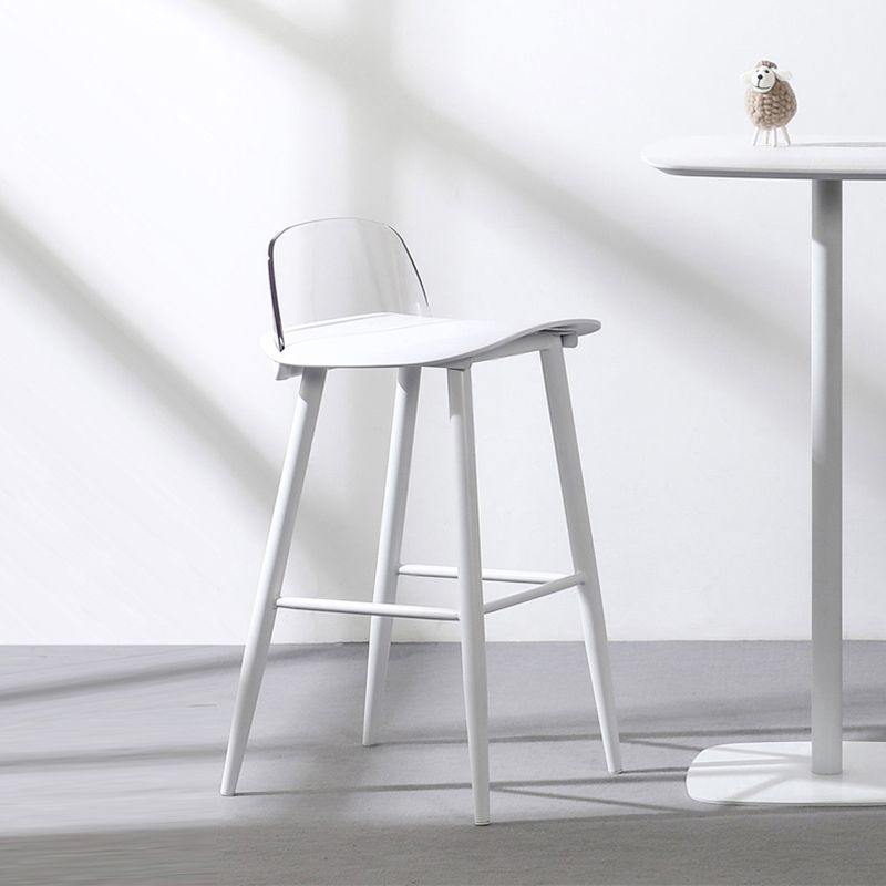 Nordic Armless Backrest Counter Stool Iron Cafe Bar Stool with Acrylic Seat Clearhalo 'Bar Furniture' 'Bar Stools' 'bar_stools' 'furn' 'furn_bar_stools' 'Furniture' 'furniture_bar_stools' 'Kitchen & Dining Furniture' 1200x1200_898ae346-7446-4032-88a0-55d09be8b73c