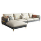 Sectional de almohada de cuero falso con chaise con brazo inclinado seccional