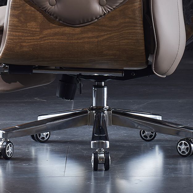 Executive Ergonomic Desk Chair with Padded Arms Chrome Metal Modern Task Chair with Wheels Clearhalo 'furn' 'furn_office_chair' 'Furniture' 'furniture_office_chair' 'Office Chairs' 'Office Furniture' 'office_chair' 1200x1200_898c688c-a880-405d-86d3-30807810abe9