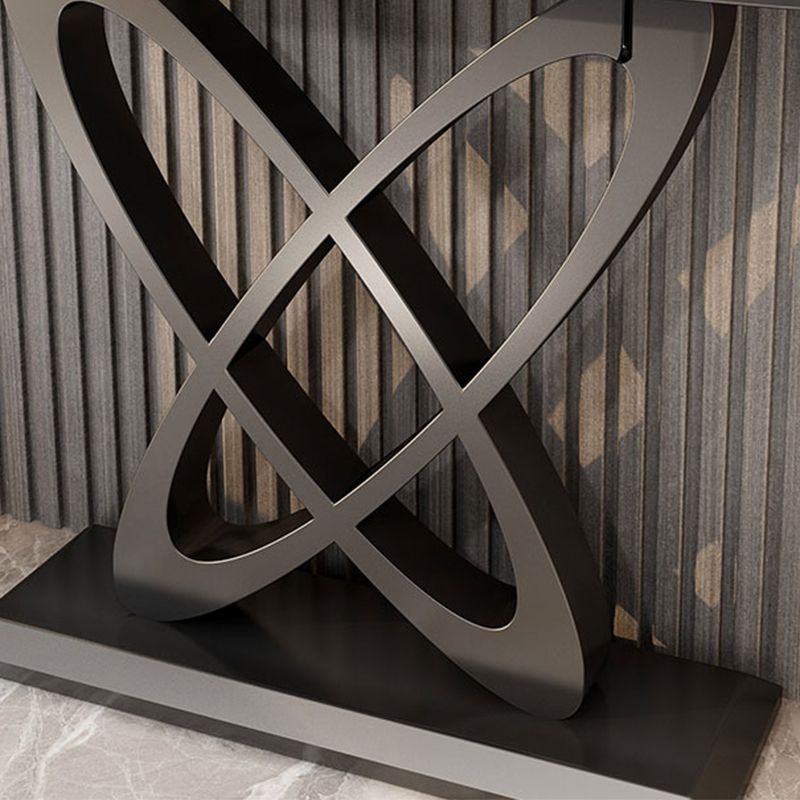 Pedestal Glam Slate Rectangle Scratch Resistant Console Table Clearhalo 'Console Tables' 'console_tables' 'Entry & Mudroom Furniture' 'furn' 'furn_console_tables' 'Furniture' 1200x1200_898d452d-6c8b-4f8c-872c-7fe649b0e342