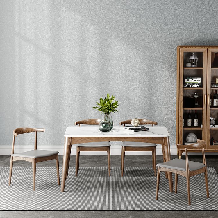 Simplicity Style Sintered Stone Dining Table Ash Wood Base Rectangle Table for Home Clearhalo ' dining_table' 'Dining Tables & Seating' 'Dining Tables' 'furn' 'furn_dining_table' 'Furniture' 'furniture_dining_table' 'Kitchen & Dining Furniture' 'kitchen&dining_furn' 'kitchen' 'kitchen_dining_table' 1200x1200_898da00e-ce60-48bc-a2cb-2d5ba488b72c